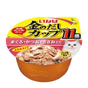 CIAO 貓罐頭 CIAO 貓罐頭 日本金湯鰹味杯 金槍魚．柴魚．雞肉味 11歲食用 70g