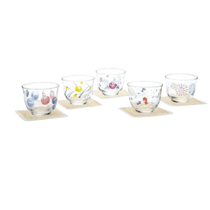 日本清酒杯 木本硝子 夏の詩冷茶杯 一套五杯 (G079-T279) (圖片3)