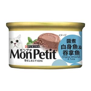 MonPetit 貓罐頭 MonPetit 貓罐頭 至尊系列 醬煮白身魚及吞拿魚 85g (醬煮系列) (淺藍) (NE12341827)