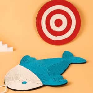 貓抓板 貓爬架 貓玩具 嚴選劍麻貓抓耐用貓抓墊 藍色魚魚