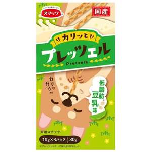 SMACK スマック 狗零食推薦：日本SMACK 狗狗百力滋 Dog Pretz 低脂肪 豆乳味 30g (綠)