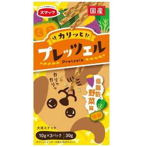 SMACK スマック 狗零食推薦：日本SMACK 狗狗百力滋 Dog Pretz 低脂肪 野菜味 30g (橙)