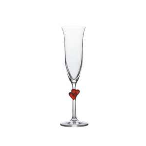 酒品配件 Accessories推薦：日本木本硝子 德國製水晶玻璃香檳杯 紅心心 160ml