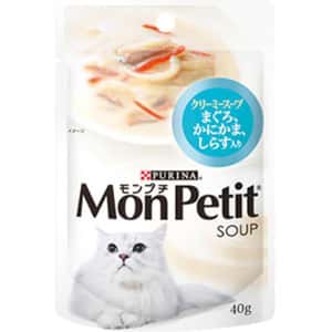 MonPetit 貓罐頭 MonPetit 白汁濃湯系列 吞拿魚及白飯魚 40g (淺藍)