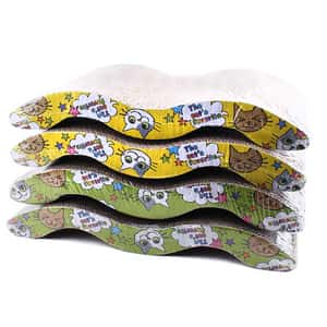 貓抓板 貓爬架 貓玩具 HelloDOG 玩具嚴選 瓦楞紙貓抓板 M字七彩多波浪形 1個