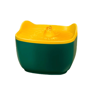 飲食用具 兩隻耳朵 飲水機 寵物電動自動循環 飲水器 2.5L (黃綠)