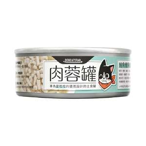 汪喵星球 貓罐頭 貓濕糧推薦：汪喵星球 貓罐頭 DogCatStar 貓用98% 咬咬肉蓉主食罐 鮭魚 80g (FM179)