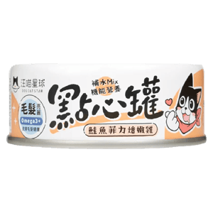 汪喵星球 貓罐頭 貓濕糧推薦：汪喵星球 DogCatStar 貓狗罐頭 汪喵無膠點心罐 鮭魚燴嫩雞 80g (貓犬用) (FS304)