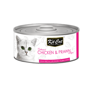 Kit Cat 貓罐頭 貓濕糧推薦：Kit Cat 無穀物肉凍貓罐頭 雞+蝦 80g (KC-2232)