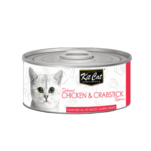 Kit Cat 貓罐頭 貓濕糧推薦：Kit Cat 無穀物貓罐頭 雞+蟹肉 80g (KC-2173)