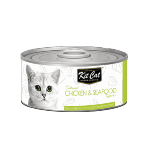 Kit Cat 貓罐頭 貓濕糧推薦：Kit Cat 無穀物貓罐頭 雞+海鮮 80g (KC-2180)