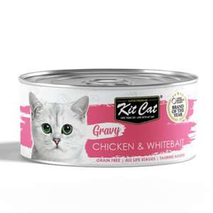Kit Cat 貓罐頭 貓濕糧推薦：Kit Cat GravySeries 貓罐頭 鮮嫩營養肉汁湯 雞+銀魚 70g (KC-3095)