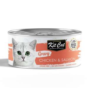 Kit Cat 貓罐頭 貓濕糧推薦：Kit Cat GravySeries 貓罐頭 鮮嫩營養肉汁湯 雞+三文魚 70g (KC-3125)