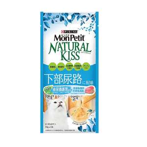 MonPetit 貓零食 寵物零食推薦：MonPetit Natural Kiss 貓肉泥 泌尿道護理配方 10g (4本) (天藍色) (NE12433763)