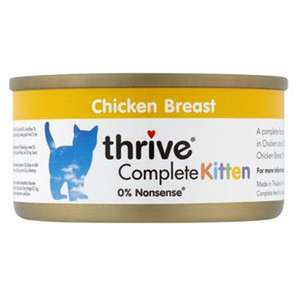 Thrive 脆樂芙 貓罐頭 貓濕糧推薦：Thrive 幼貓罐頭 脆樂芙 雞胸肉 75g (黃色幼貓) (T_C_C_K)