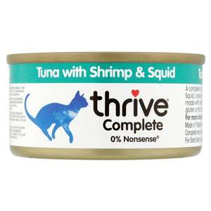 Thrive 脆樂芙 貓罐頭 貓濕糧推薦：Thrive 貓罐頭 脆樂芙 吞拿魚+海蝦+墨魚 75g (湖水綠) (T_C_C_N3)