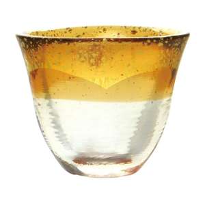 酒品配件 Accessories推薦：日本清酒杯 和がらす温 金箔清酒杯 琥珀 75ml
