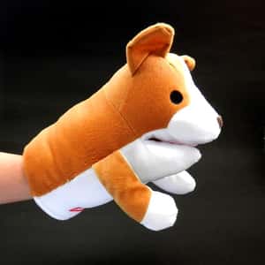 日本Bonbi ILOVEPETS Animal Mitten LoveDog 狗狗手偶玩具 啡白牧羊犬 一個入 (圖片3)