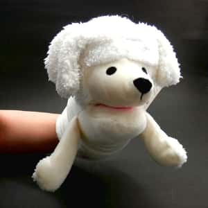 日本Bonbi ILOVEPETS Animal Mitten LoveDog 狗狗手偶玩具 白色貴婦狗 一個入 (圖片3)