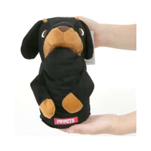 Bonbi ILOVEPETS 狗玩具 日本Bonbi ILOVEPETS Animal Mitten LoveDog 狗狗手偶玩具 臘腸狗(黑) 一個入