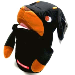 日本Bonbi ILOVEPETS Animal Mitten LoveDog 狗狗手偶玩具 臘腸狗(黑) 一個入 (圖片3)