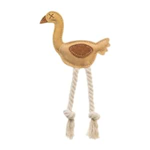 FAD 狗玩具 日本FAD 狗狗牛皮+棉質手製玩具 鴕鳥 一個入