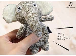 日本FAD 狗狗針織發聲玩具 小象 一個入 (圖片3)