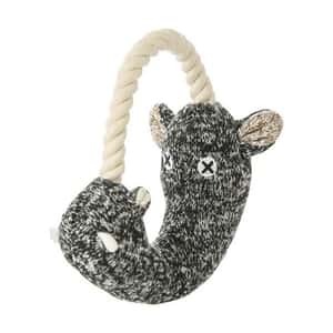 FAD 狗玩具 日本FAD 狗狗針織發聲玩具 深灰河馬 一個入