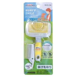 DoggyMan DoggyMan 日本狗用品 Honey Smile 梳毛刷 (貓犬用) (附清潔梳)