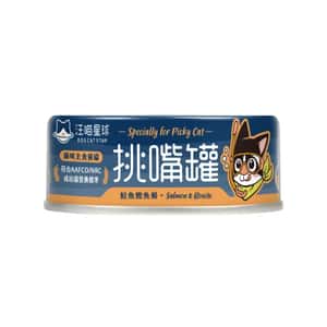 汪喵星球 貓罐頭 汪喵星球 貓罐頭 DogCatStar 挑嘴貓無膠主食罐 鮭魚鰹魚 80g (FM192)
