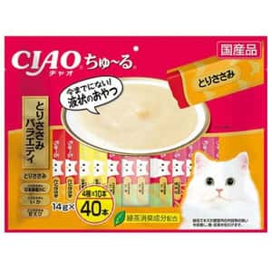CIAO 貓零食 貓零食 CIAO 肉泥 貓零食 雞肉扇貝混合海鮮味 14g 40本入 (橙) (SC-133)