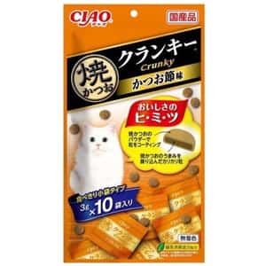 CIAO 貓零食 貓零食 CIAO 貓零食 日本 Crunky 燒鰹魚餅乾 白身魚味 3g 10袋入 (橙) (P-191)