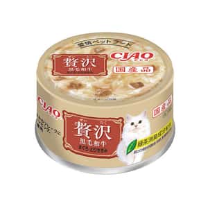 CIAO 貓罐頭 CIAO 貓罐頭 豪華貓罐頭 黑毛和牛+金槍魚+雞肉 80g (啡) (A-146)