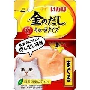 CIAO 貓罐頭 貓濕糧推薦：CIAO 袋裝湯包 INABA 金のだし 金槍魚+雞肉 140g (IC-181) (隨機包裝)