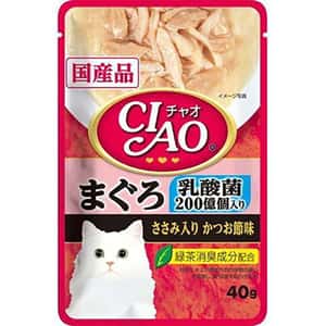 CIAO 貓罐頭 CIAO 貓濕糧 乳酸菌 金槍魚+雞肉+鰹魚 40g (紅粉) (IC-301)