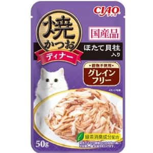 CIAO 貓罐頭 CIAO 貓濕糧 日本燒鰹魚晚餐包 無穀物 扇貝 50g (紫) (IC-245)