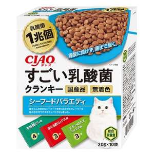 CIAO 貓糧 貓乾糧推薦：CIAO 貓糧 日本1兆個乳酸菌 海鮮雜錦 20g 10袋入 (P-249)