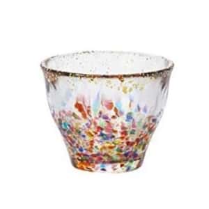 清酒杯品配件 日本清酒杯 津輕びいどろ 金彩煙花 F-71894