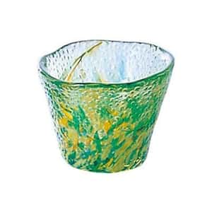 清酒杯品配件 日本清酒杯 津輕びいどろ 山若葉 F-79467