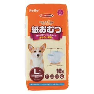 zuttone 狗尿墊 狗尿片 Petio zuttone 高齡犬護理專用 包圍式紙尿褲 寵物尿墊 狗尿墊 狗尿片 L 16片 (91601343)