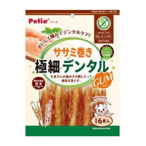Petio 狗零食 Petio 狗零食 無穀物潔齒 極細低脂雞胸肉牛筋卷 16條裝 (90502662)