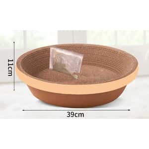 貓抓板 貓爬架 貓玩具 瓦楞紙貓抓板 玩具嚴選 碗形一層層淺 中號 款式隨機 (直徑39cm)