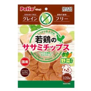 Petio 狗零食 Petio 狗零食 日本產 高纖低敏無穀物 柔嫩蔬菜雞胸肉片 腸胃健康 120g (90502556)