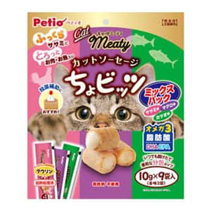 Petio 貓零食 Petio Meaty 貓零食 無添加雞胸肉+吞拿魚+鰹魚味 流心肉粒組合裝 (輔助餵藥 牛磺酸・DHA・EPA+)10gx9小袋 (90602690)