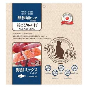Riverd Republic 貓零食 寵物零食推薦：Riverd Republic PureValue5 貓用無添加肉泥小食 雜錦海鮮 13g*20本 (RR-531)