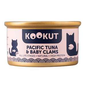 KOOKUT 貓罐頭 貓濕糧推薦：KOOKUT 貓罐頭 天然太平洋吞拿魚蜆仔肉 70g (WCKUCW1010412)
