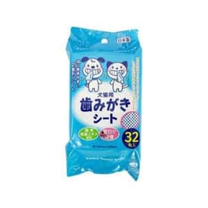 口腔護理 清潔美容用品 日本PetPro 含綠茶精華 寵物潔齒布 32片入 (貓犬用) (藍)