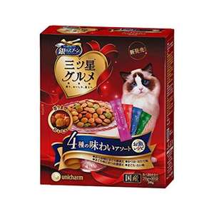 貓零食 寵物零食推薦：Unicharm 貓零食 日本三星銀匙貓脆餅 4種口味MIX 200g (G-93)