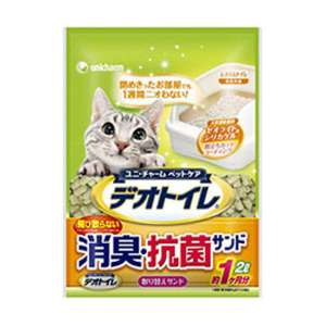 Unicharm 貓砂推薦：Unicharm 日本消臭大師防飛散消臭抗菌沸石貓砂 原味 2L