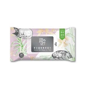 其他 ProVet位您寵 草本寵物專用濕巾 小 Herbal Wet Wipes for Pets Small 30片 (貓犬用) (W6836)